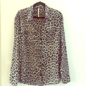 Leopard sheer blouse